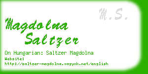 magdolna saltzer business card